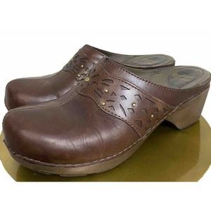 Dansko Shayanne Brown Leather Clog Mule Slip On Womens 40 US 9.5-10‎ Boho Gypsy